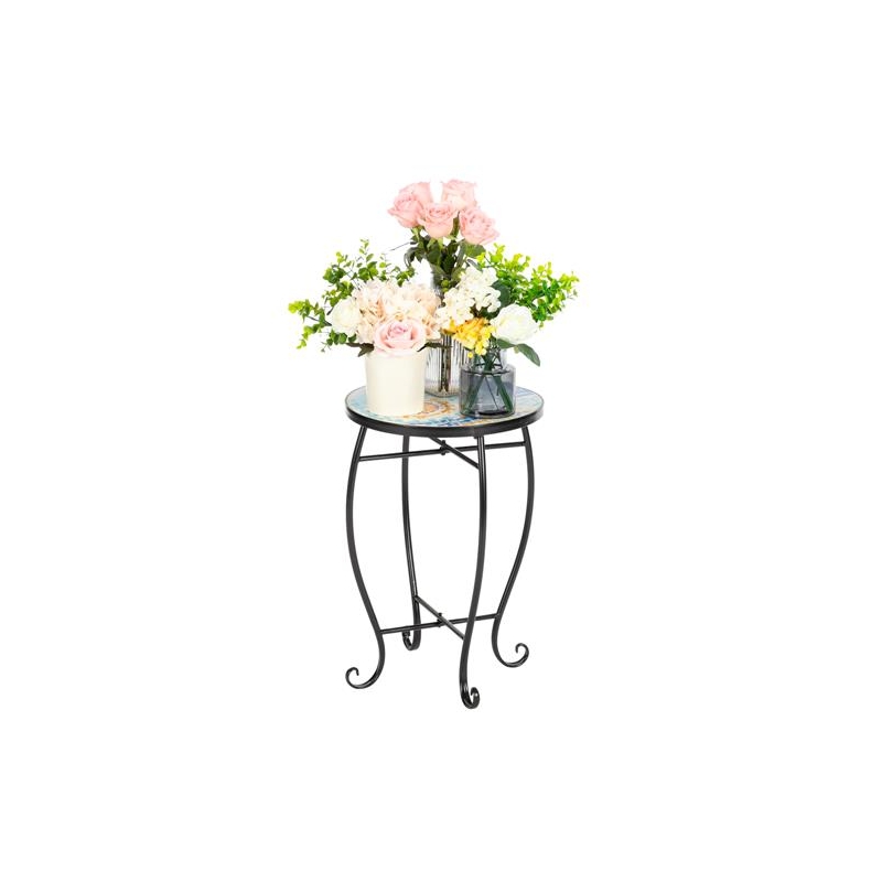 OverPatio 14" Round Side Table,End Table, Plant Stand Decor overpatio