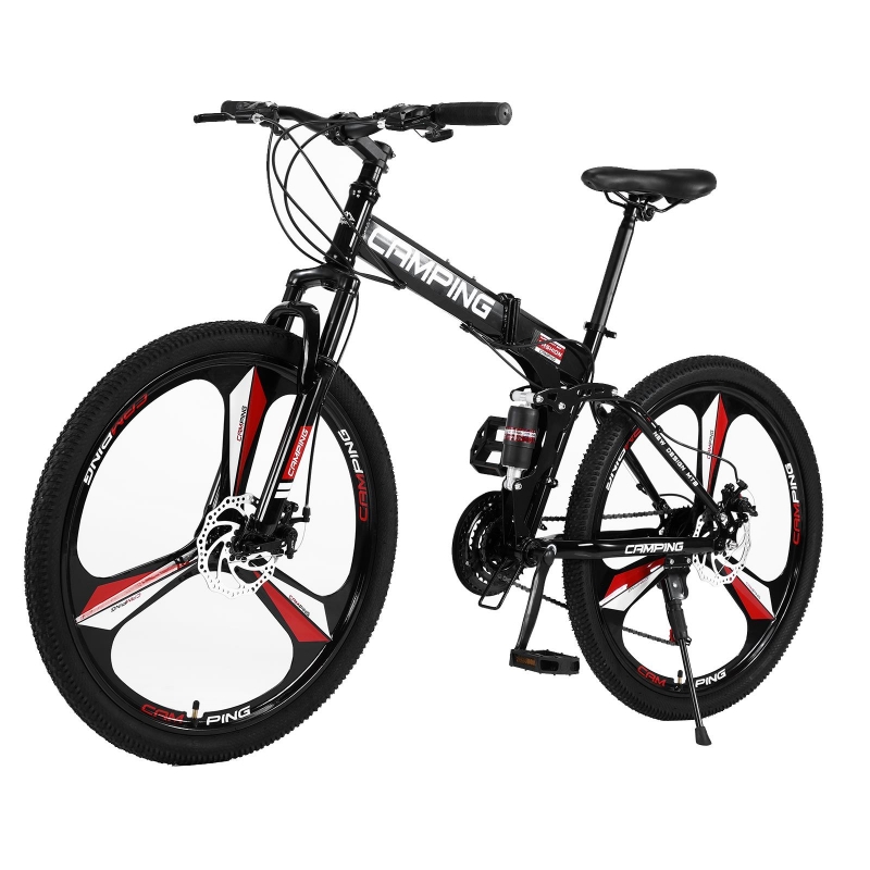 Campingsurvivals Folding Mountain Bike 21Speed 26inch Wheel Double